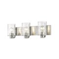 Z-Lite Beckett 3 Light Vanity, Brushed Nickel And Clear Seedy 492-3V-BN